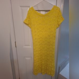 AB Studio Yellow Crochet Dress